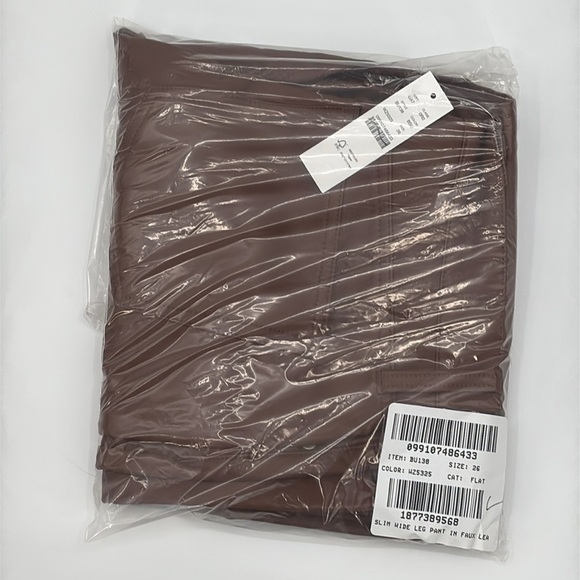 J. Crew Slim wide-leg pant in faux leather in brown sugar size 26 NWT BU138 - Picture 12 of 13